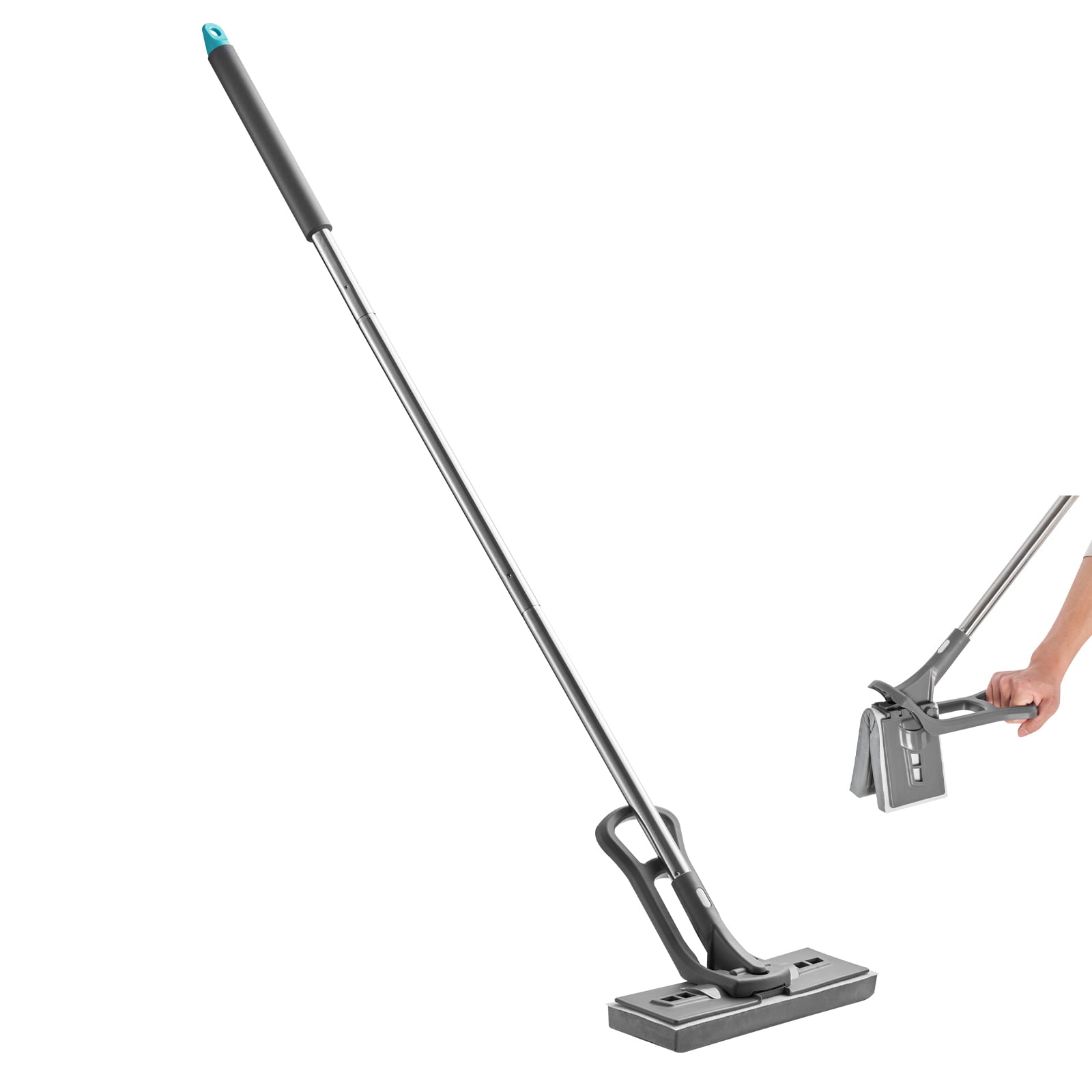 High-Density PU Sponge Mop, Comes With 1 Replacement Head, Easy To Wring, Hook-and-Loop Fastener For Quick Change, Suitable For Cleaning Various Floors_voghion.com
